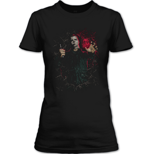 A black t-shirt with the shopify logo