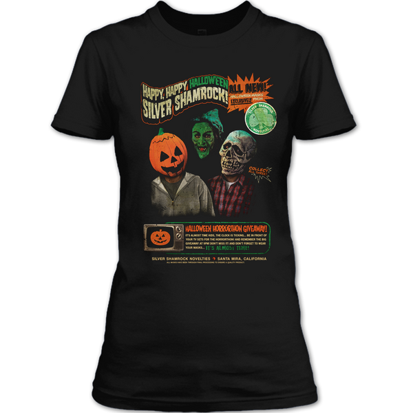 A black t-shirt with the shopify logo