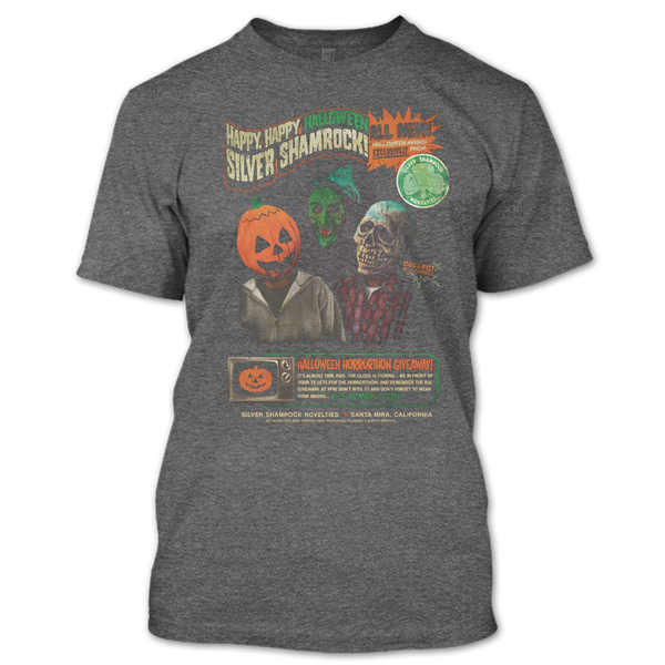 A black t-shirt with the shopify logo