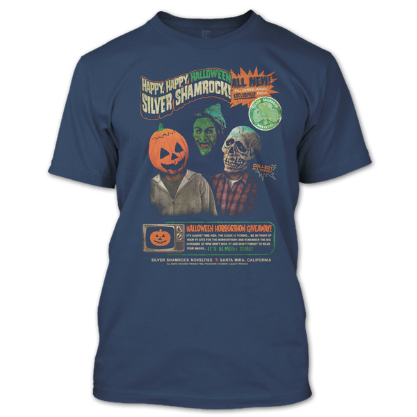 A black t-shirt with the shopify logo