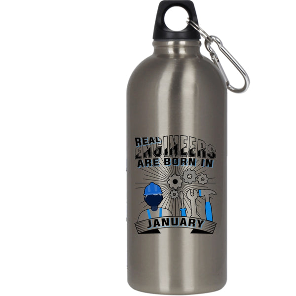 Real Engineers Are Born In January 20 oz Stainless Steel Bottle,Gift For Birthday Outdoor Sports Water Bottle