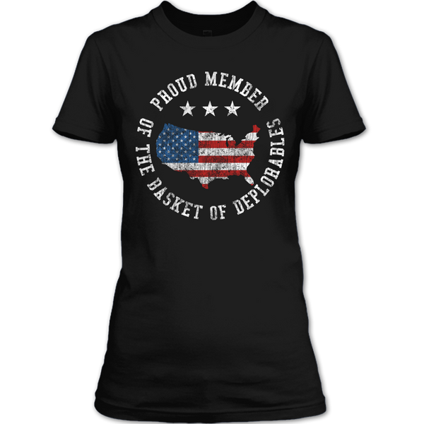 A black t-shirt with the shopify logo