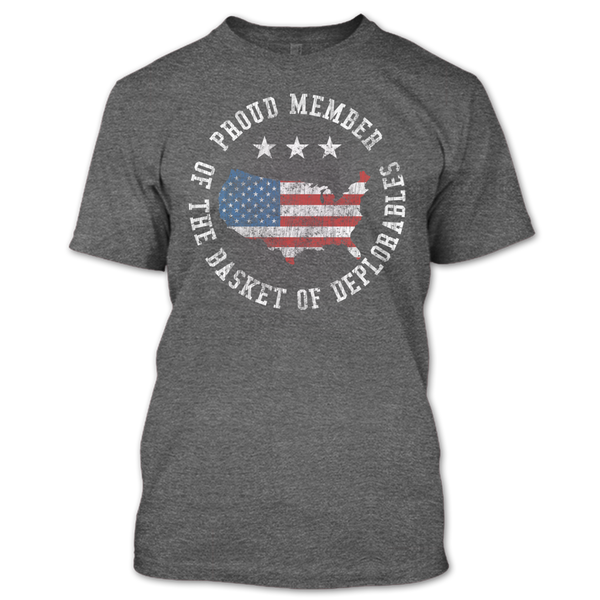 A black t-shirt with the shopify logo