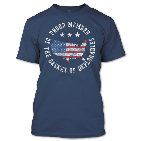 A black t-shirt with the shopify logo