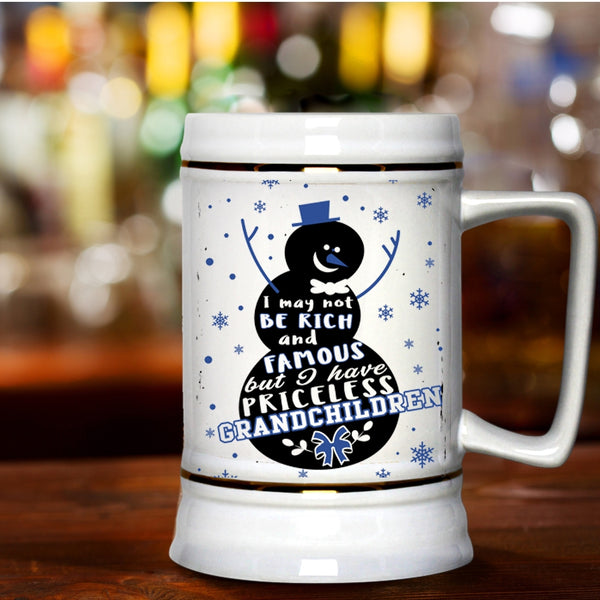Christmas Gift For Grandparent Beer Stein 22oz, I Have Priceless Grandchildren Beer Mug