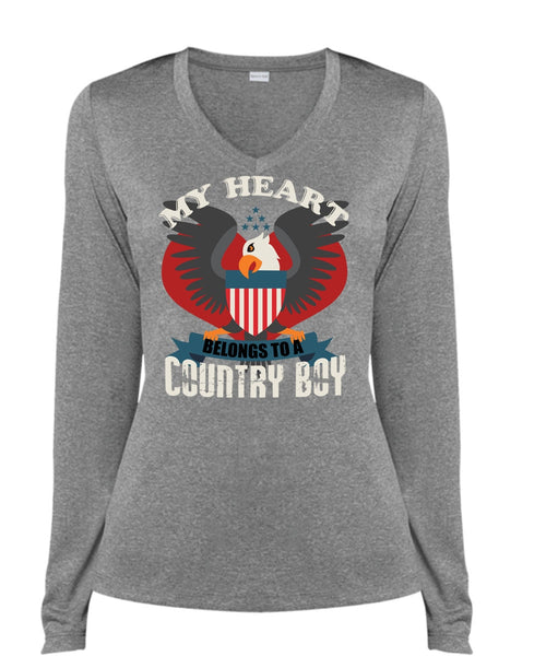 My Heart Belongs To A Country Boy T Shirt, I Love Veteran T Shirt