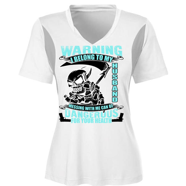 I Belong To My Husband T Shirt, Being A Wife T Shirt, Cool Shirt (Ladies LS Heather V-Neck)
