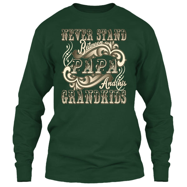 Never Stand Between T Shirt, Papa And His Grandkids T Shirt