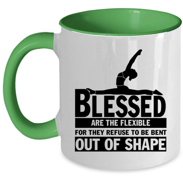 Cool Yoga Coffee Mug, Blessed Are The Flexible Accent Mug