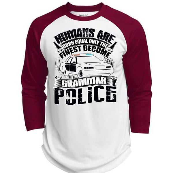 Become Grammar Police T Shirt, Being A Police T Shirt, Awesome T-Shirts  (Polyester Game Baseball Jersey)