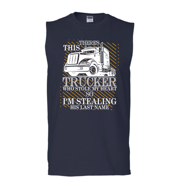 Theres This Trucker T Shirt, Who Stole My Heart Tank Top (Men's Cotton Sleeveless)