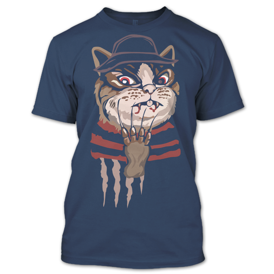 Nightmeow on Elm Street Freddy Krueger Cat Halloween T Shirt