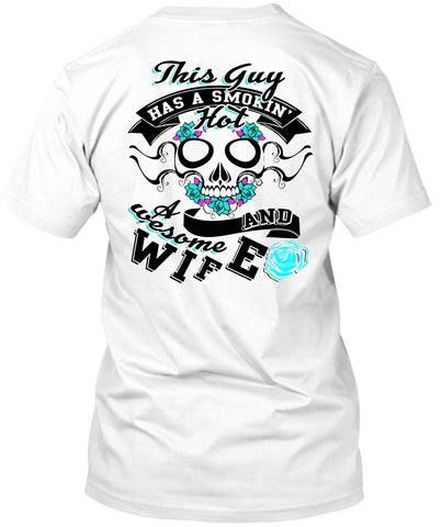 A black t-shirt with the shopify logo