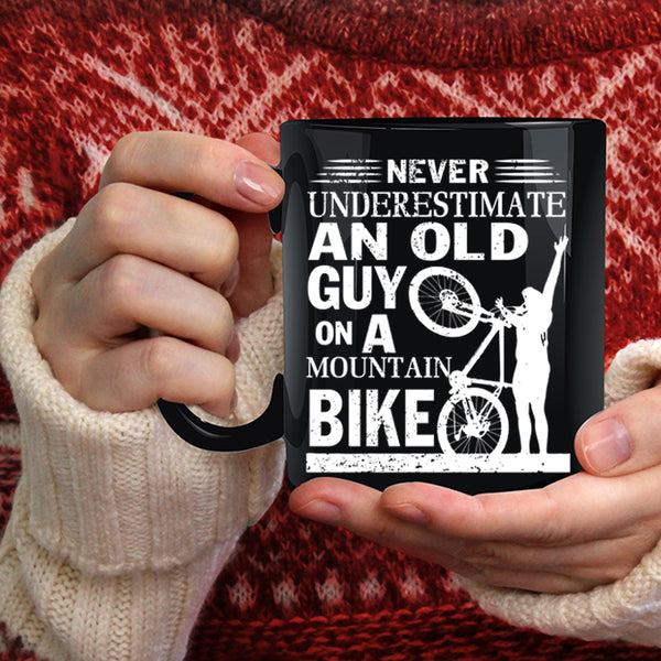 An Old Guy On A Mountain Bike Coffee Mug, Bike Grandpas Coffee Cup