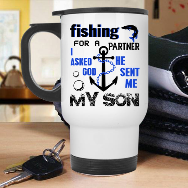 Dad And Son Travel Mug, Fishing Partner Mug