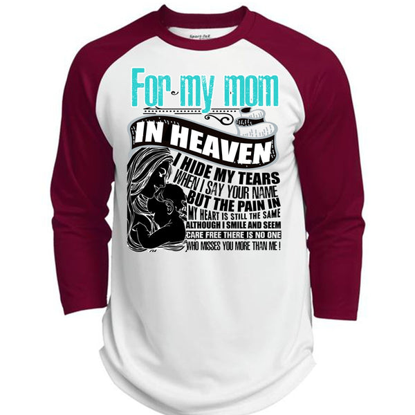 For My Mom In Heaven T Shirt, I Love Mom T Shirt, Awesome T-Shirts  (Polyester Game Baseball Jersey)