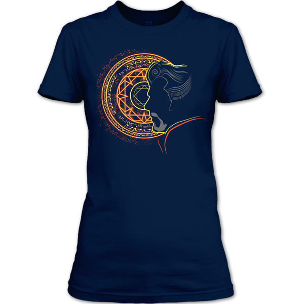 A black t-shirt with the shopify logo