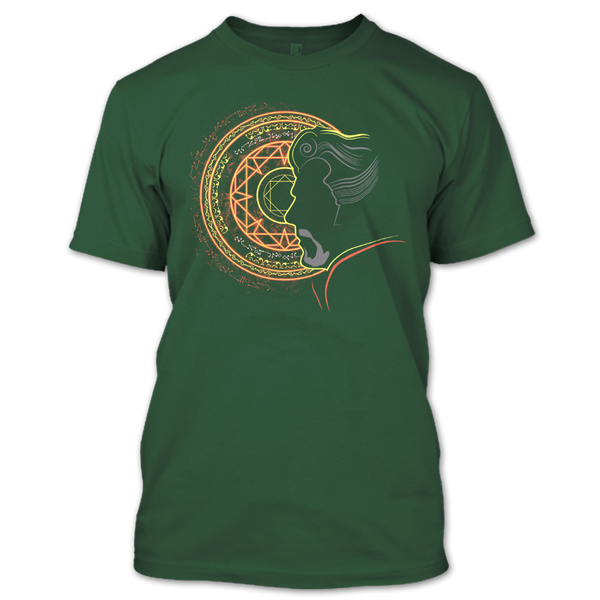 A black t-shirt with the shopify logo