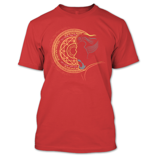 A black t-shirt with the shopify logo