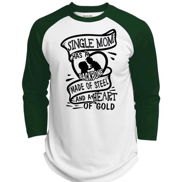 Single Mom Has A Backbone Made Of Steel T Shirt, I Love Mother T Shirt, Awesome T-Shirts  (Polyester Game Baseball Jersey)