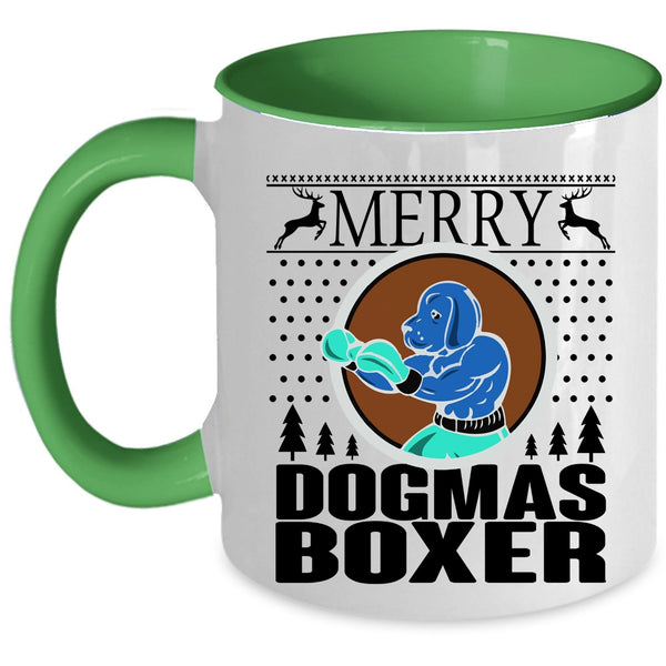 Christmas Gift For Son Coffee Mug, Merry Dogmas Boxer Accent Mug