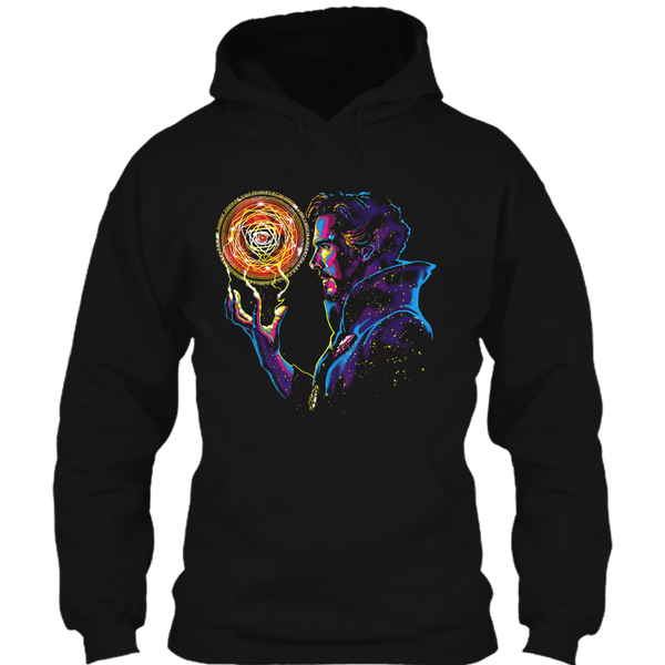 A black t-shirt with the shopify logo