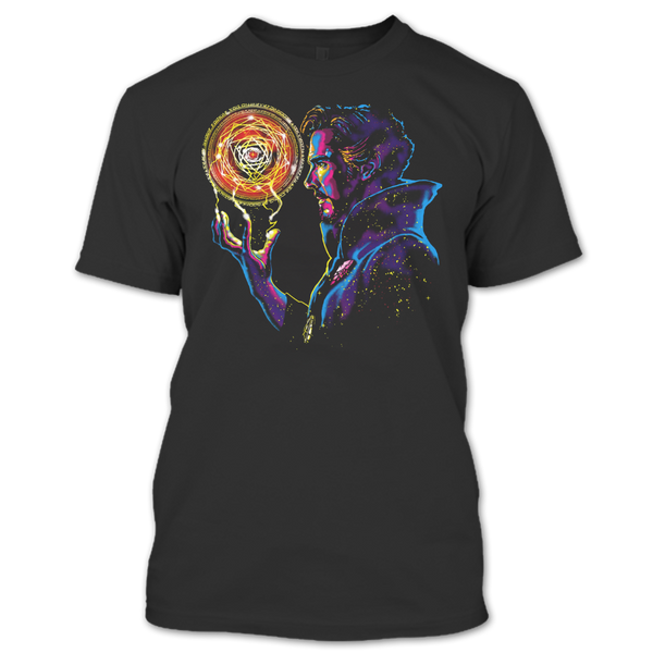 A black t-shirt with the shopify logo