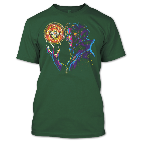 A black t-shirt with the shopify logo