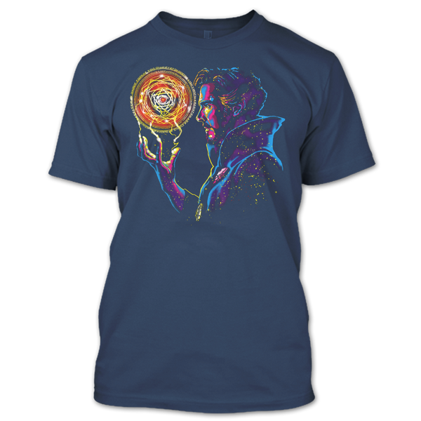 A black t-shirt with the shopify logo