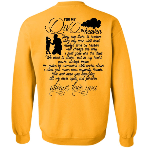 I Love Dad T Shirt, For My Dad In Heaven Sweatshirt