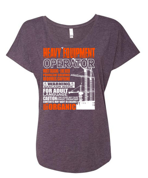 Heavy Equipment Operator T Shirt, Problem Solving T Shirt, Cool Shirt (Ladies' Triblend Dolman Sleeve)