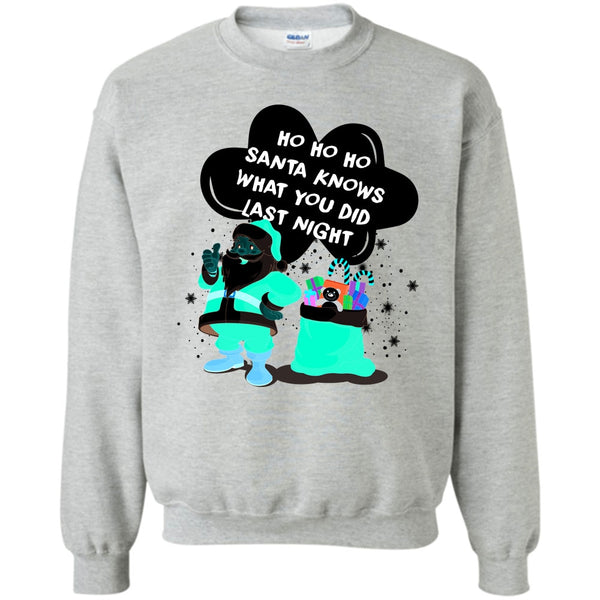 Merry Christmas T Shirt, Santa Knows What You Did Last Night Sweatshirt