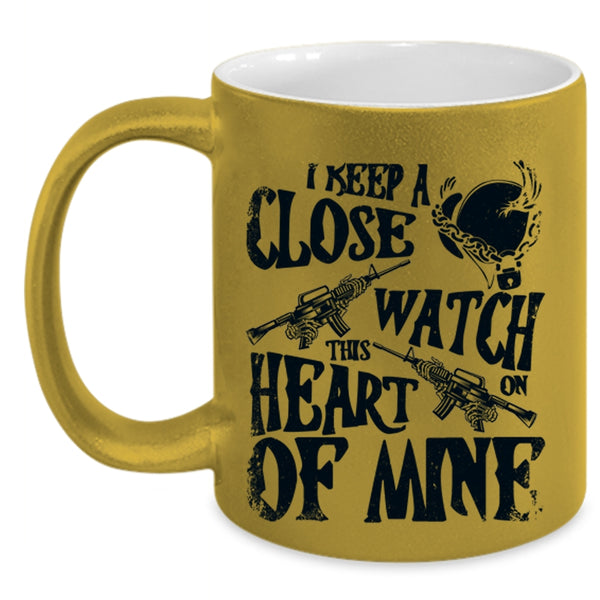 This Heart Of Mine Coffee Mug, I Keep A Close Watch On Accent Mug