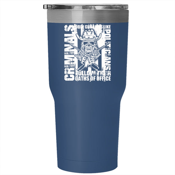 Cool American Flag Tumbler 30 oz Stainless Steel, Cool Gift For Policeman Travel Mug