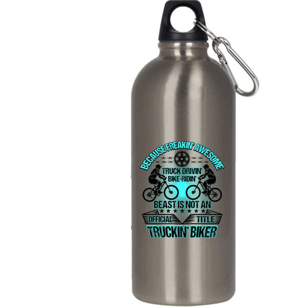 Aweosme Truck Driving Bike Riding 20 oz Stainless Steel Bottle,Trucking Biker Outdoor Sports Water Bottle
