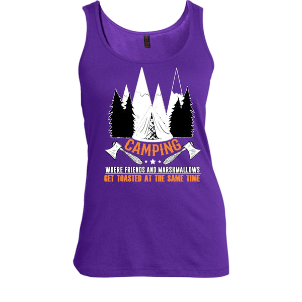 Camping T Shirt, Where Friends And Marshmalows Tank Top