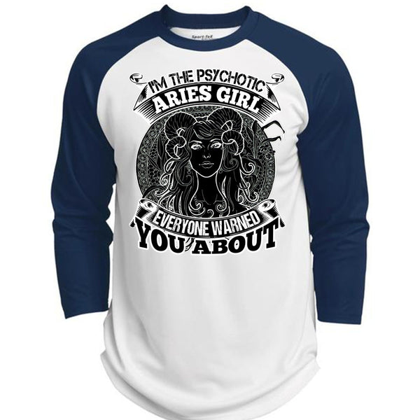 I'm The Psychotic Aries Girl T Shirt, I Love Aries T Shirt, Awesome T-Shirts  (Polyester Game Baseball Jersey)