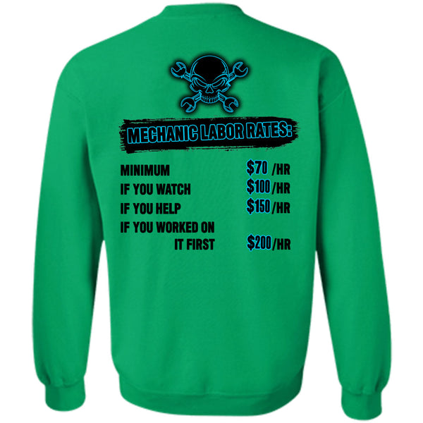 Being A Mechanic T Shirt, Mechanic Labor Rates Sweatshirt