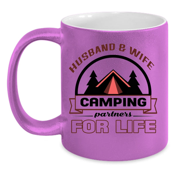 Husband And Wife Camping Partners For Life Mug, Cool Cup
