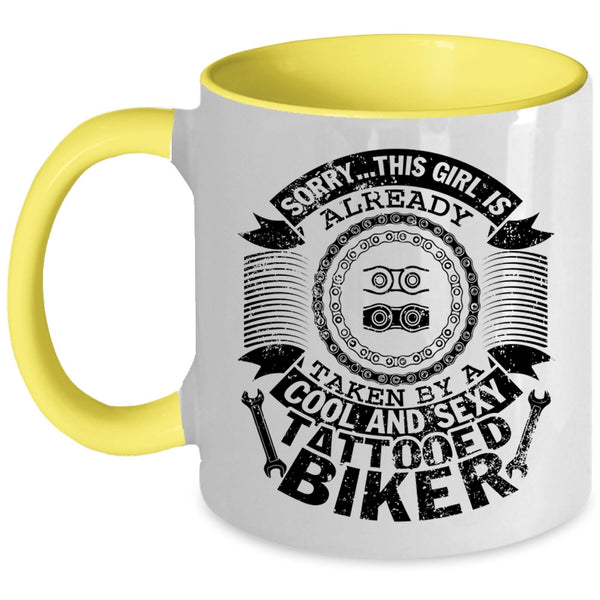 Marry Coffee Mug, This Girl Already Taken By A Cool Tattooed Biker Accent Mug