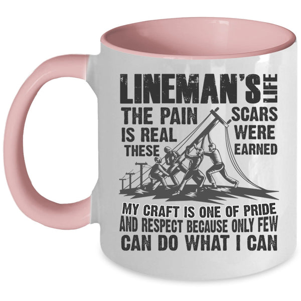 Awesome Gift For Linemen Coffee Mug, Lineman's Life Accent Mug