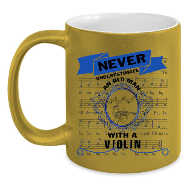 Cool Grandfather Coffee Mug, An Old Man With A Violin Accent Mug