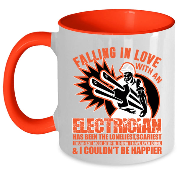 I Love My Electrician Coffee Mug, Falling In Love With An Electrician Accent Mug
