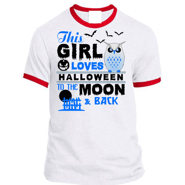This Girl Loves Halloween To The Moon And Back T Shirt, Wait For Halloween T Shirt, Awesome T-Shirts