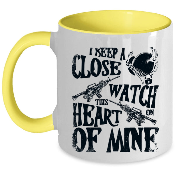 This Heart Of Mine Coffee Mug, I Keep A Close Watch On Accent Mug