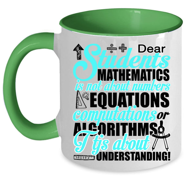 I Love Mathematics Coffee Mug, Students Mathematics Accent Mug