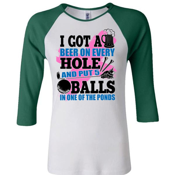 I Got A Beer On Every Hole T Shirt, I Love Golf T Shirt, Awesome T-Shirts