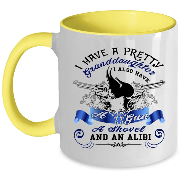 Cool Grandparent Coffee Mug, I Have A Pretty Granddaughter Accent Mug