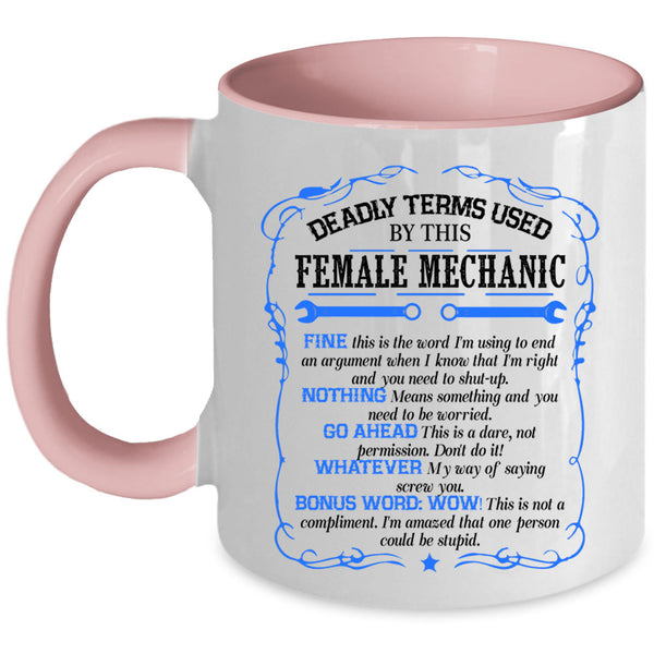 Cool Gift For Mom Coffee Mug, Female Mechanic Accent Mug