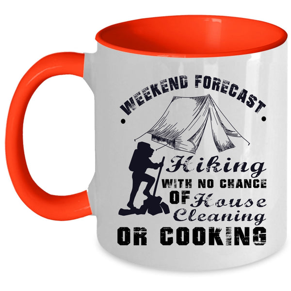 Outdoor Coffee Mug, Weekend Forecast Hiking Accent Mug